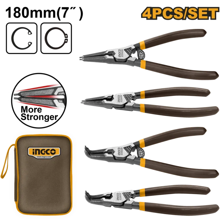 Набор съемников стопорных колец INGCO HCCPS26180 INDUSTRIAL 4 шт. 180 мм