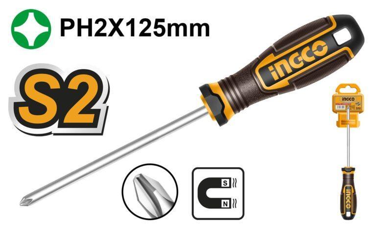 Отвертка крестовая PH2x125мм S2 SUPER INGCO HSDPH2125 INDUSTRIAL